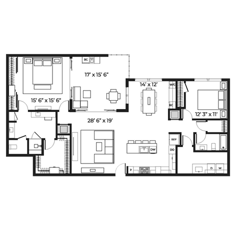 La Lux 2030 Floor Plan La Lux 2030 Floor Plan at SLX Atlanta, Georgia, 30341